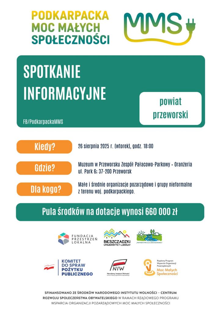 Plakat informacyjny podkarpacka moc małych społeczności